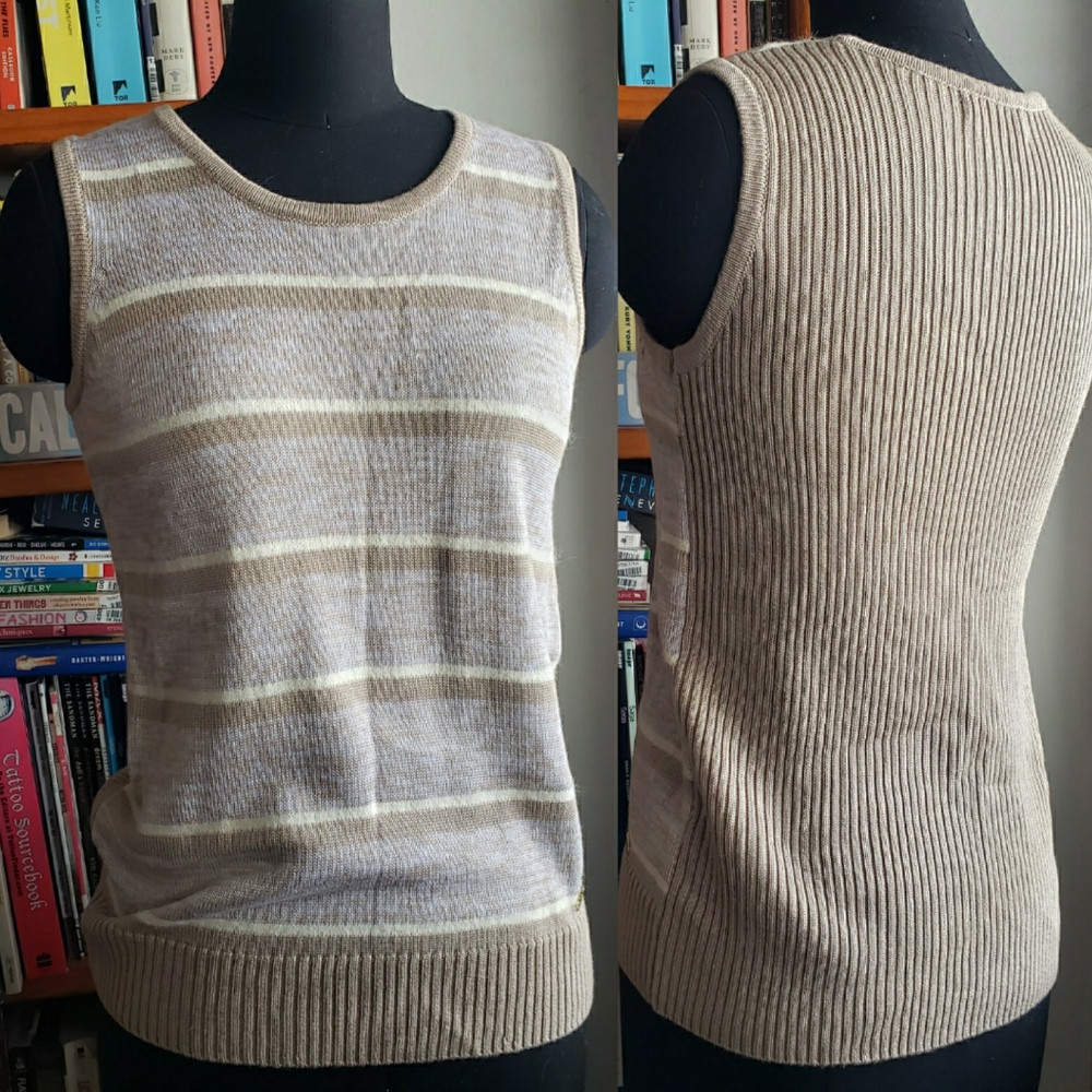 Calvin Klein Nude Striped Sweater Vest